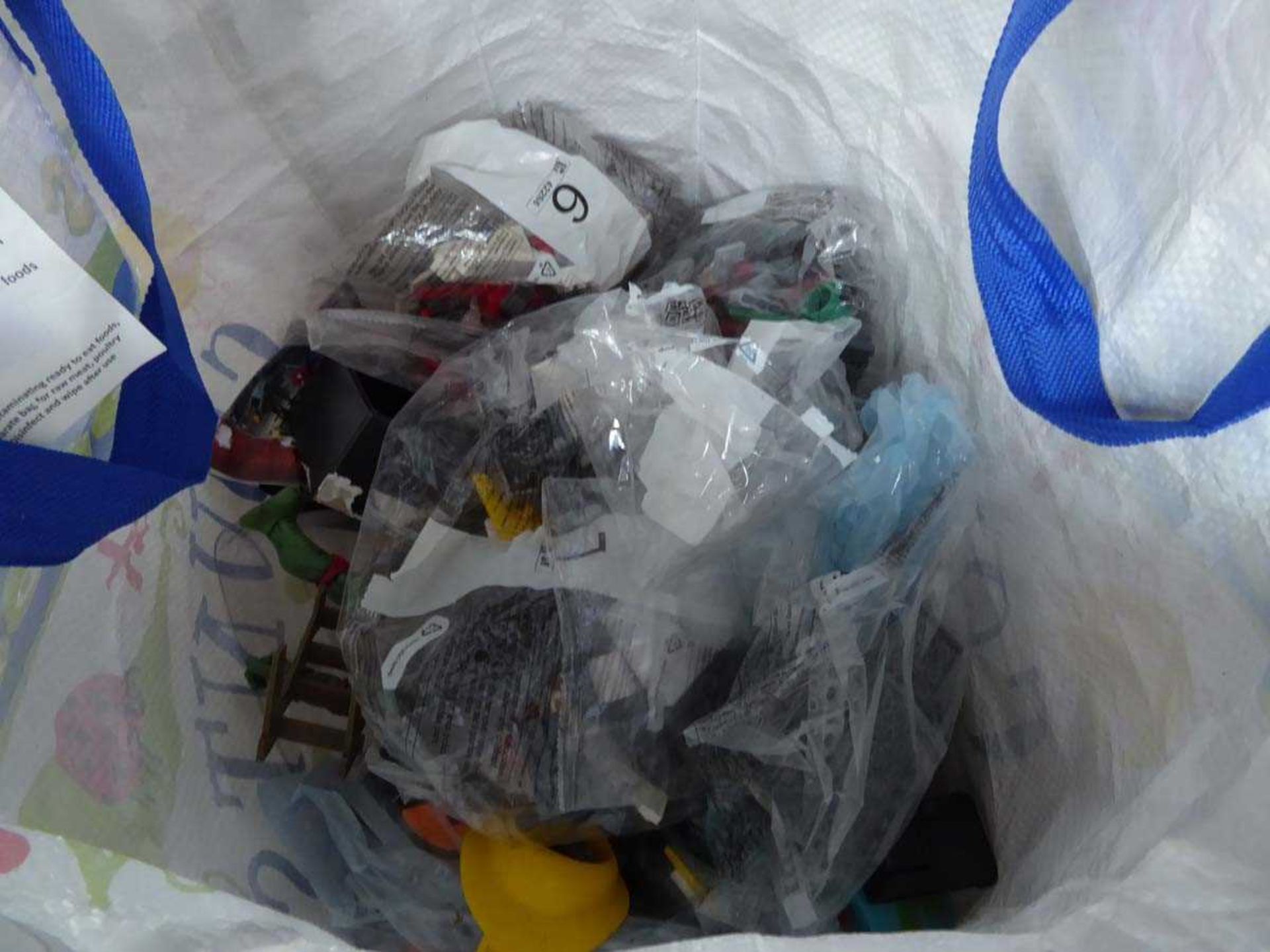 Box of loose Playmobil toys and bag of loose Lego - Image 2 of 2
