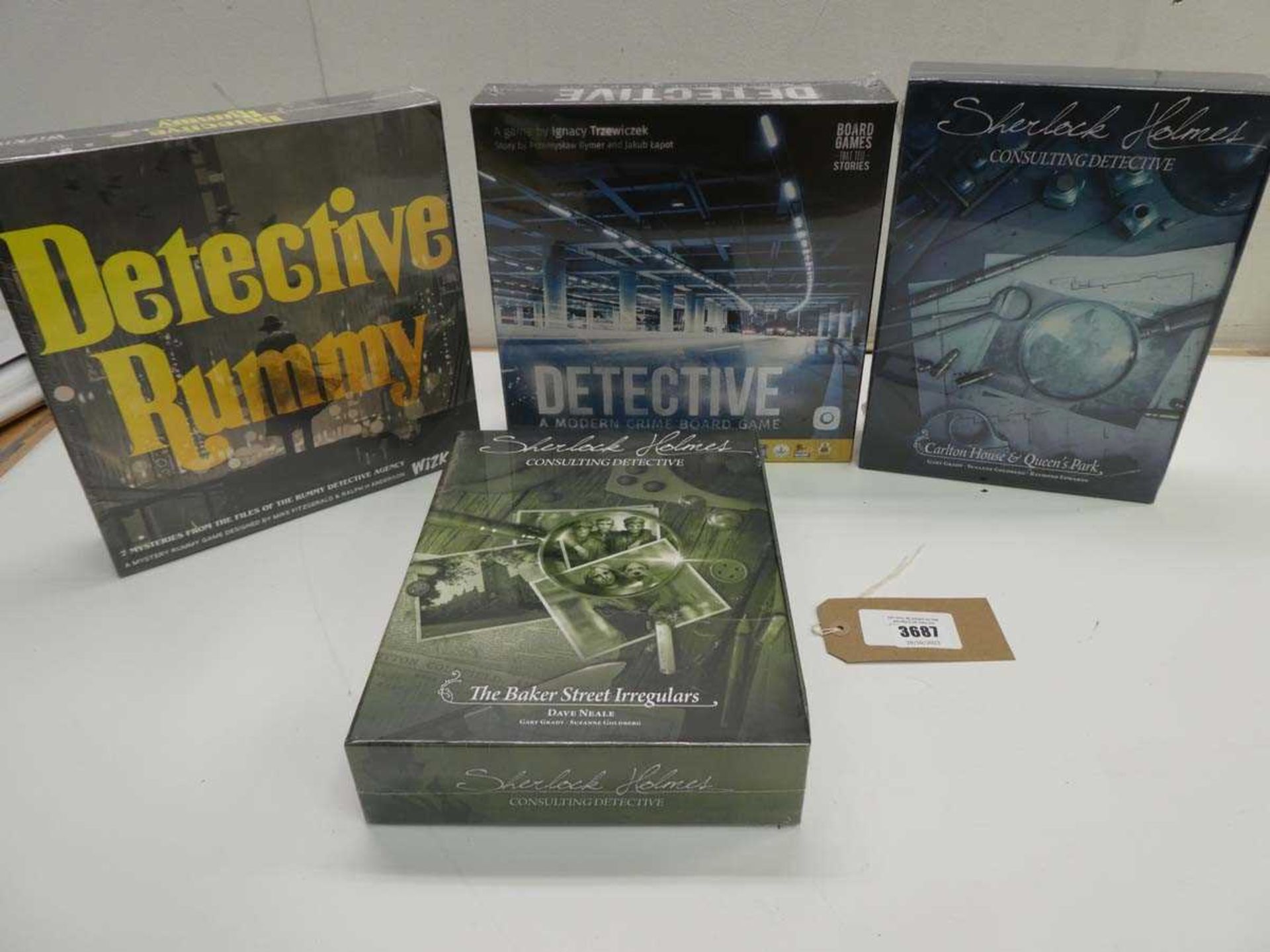 +VAT Detective Rummy, Detective Crime board game, Sherlock Holmes Baker Street game & Sherlock