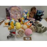 +VAT Kids Orgnai bunny backpack, Barbie & realistic doll and selection of soft cuddly toys