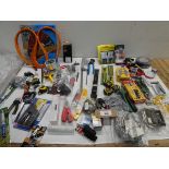 +VAT Assorted tooling including leavers, wire strippers, tape measures, clamps, spanners, drill
