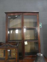 Darkwood 2 door glazed shelving unit