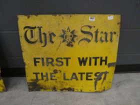 Enamel sign entitled The star first with the latest