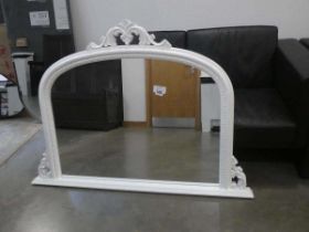 Overmantel in white painted frame