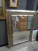 Silver gilt framed rectangular mirror