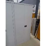 Bisley 2 door stationary cupboard in grey with shelving