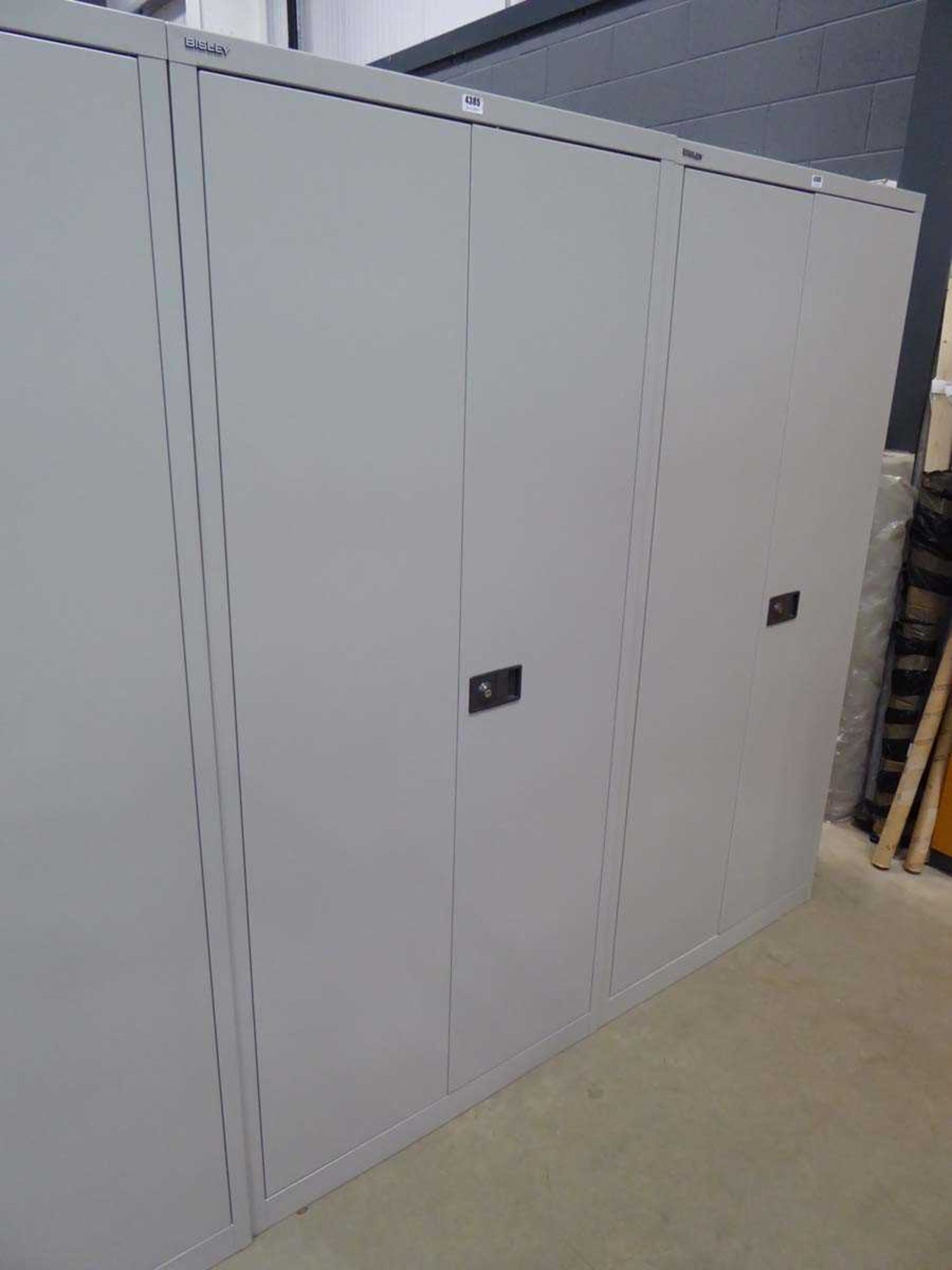 Bisley 2 door stationary cupboard in grey with shelving
