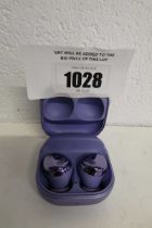 +VAT Pair of Samsung earbuds (SM-R190) in purple