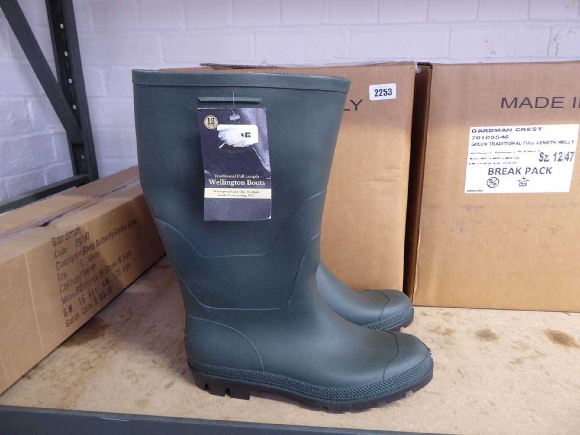 5 pairs of mens traditional full length Wellington boots (size 12)