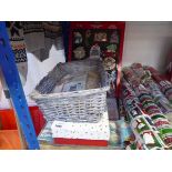 +VAT 2 packs of Christmas cards, Kirkland gift tag set and a wicker hamper set up set