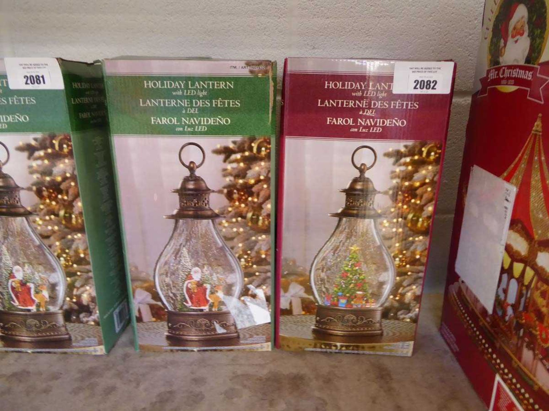 +VAT Pair of battery operated LED light up Holiday lanterns