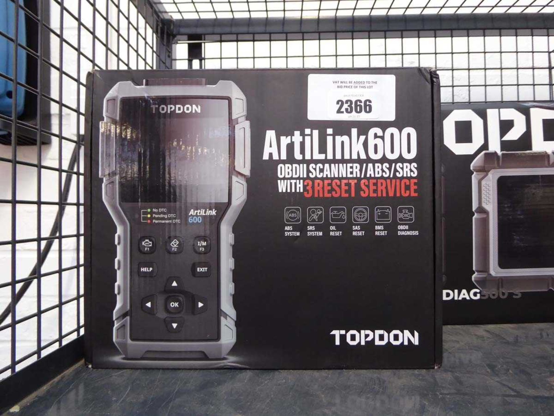 +VAT Boxed TOPDON ArtiLink600 OBDII scanner/ABS/SRS with 3 reset service car diagnostics scanning