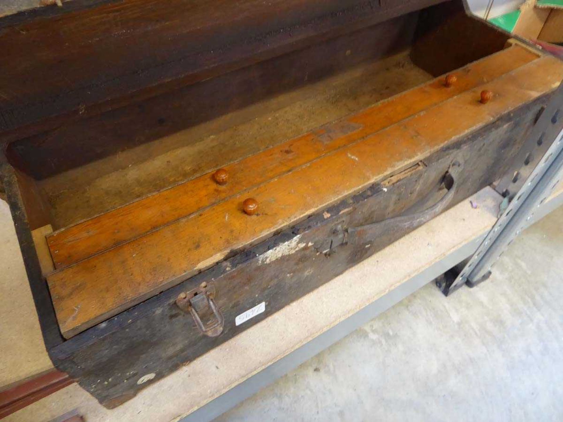 +VAT Wooden carpenters toolbox (no contents) - Image 2 of 2