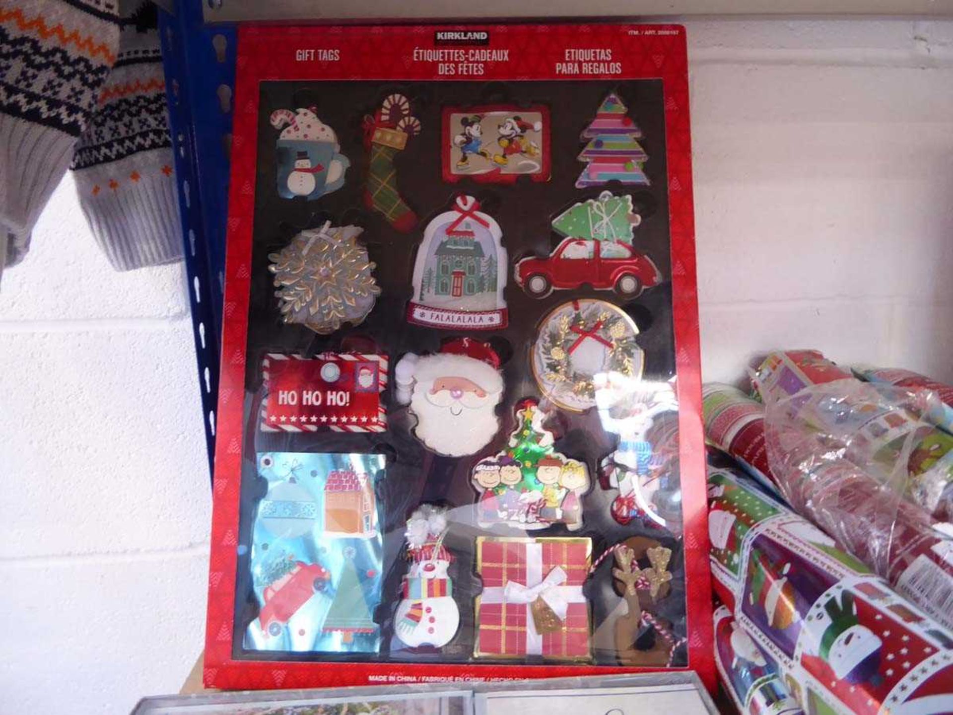 +VAT 2 packs of Christmas cards, Kirkland gift tag set and a wicker hamper set up set - Image 3 of 4