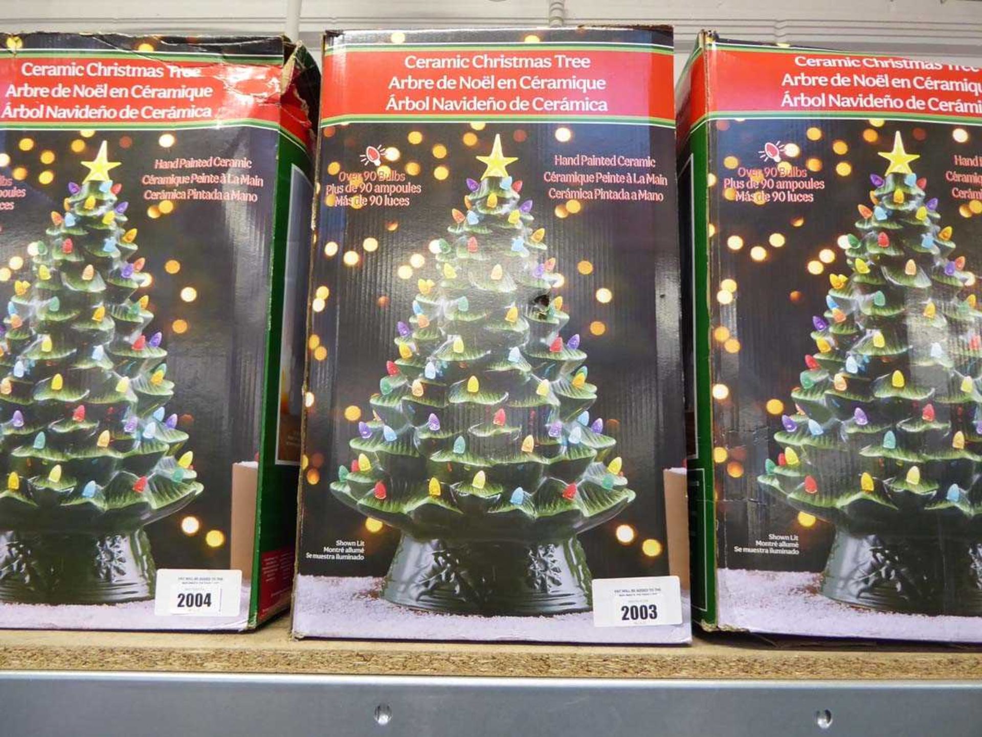 +VAT LED light up ceramic table top Christmas tree, boxed