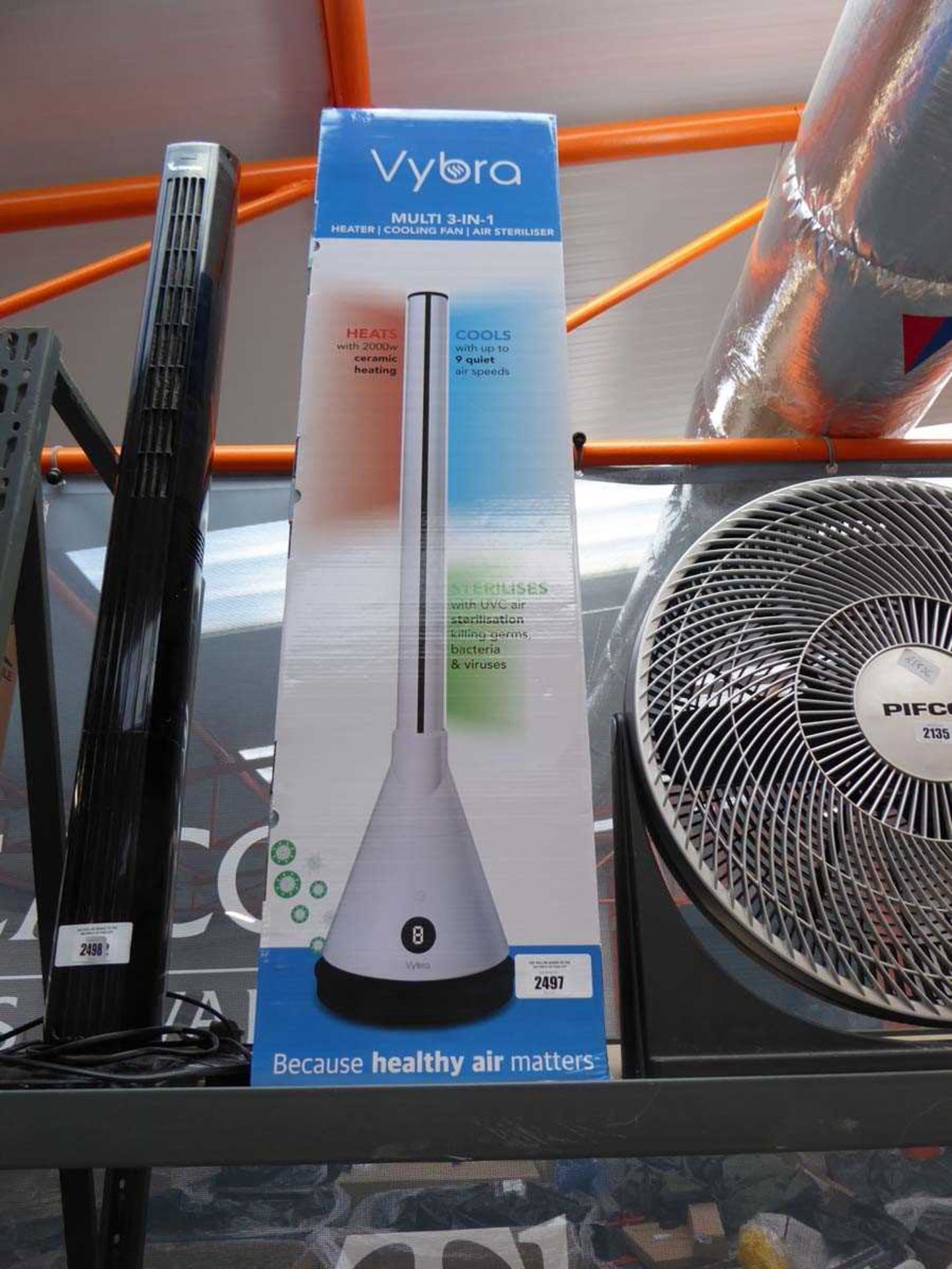 +VAT Boxed Vybra 3 in 1 heater, fan and air steriliser