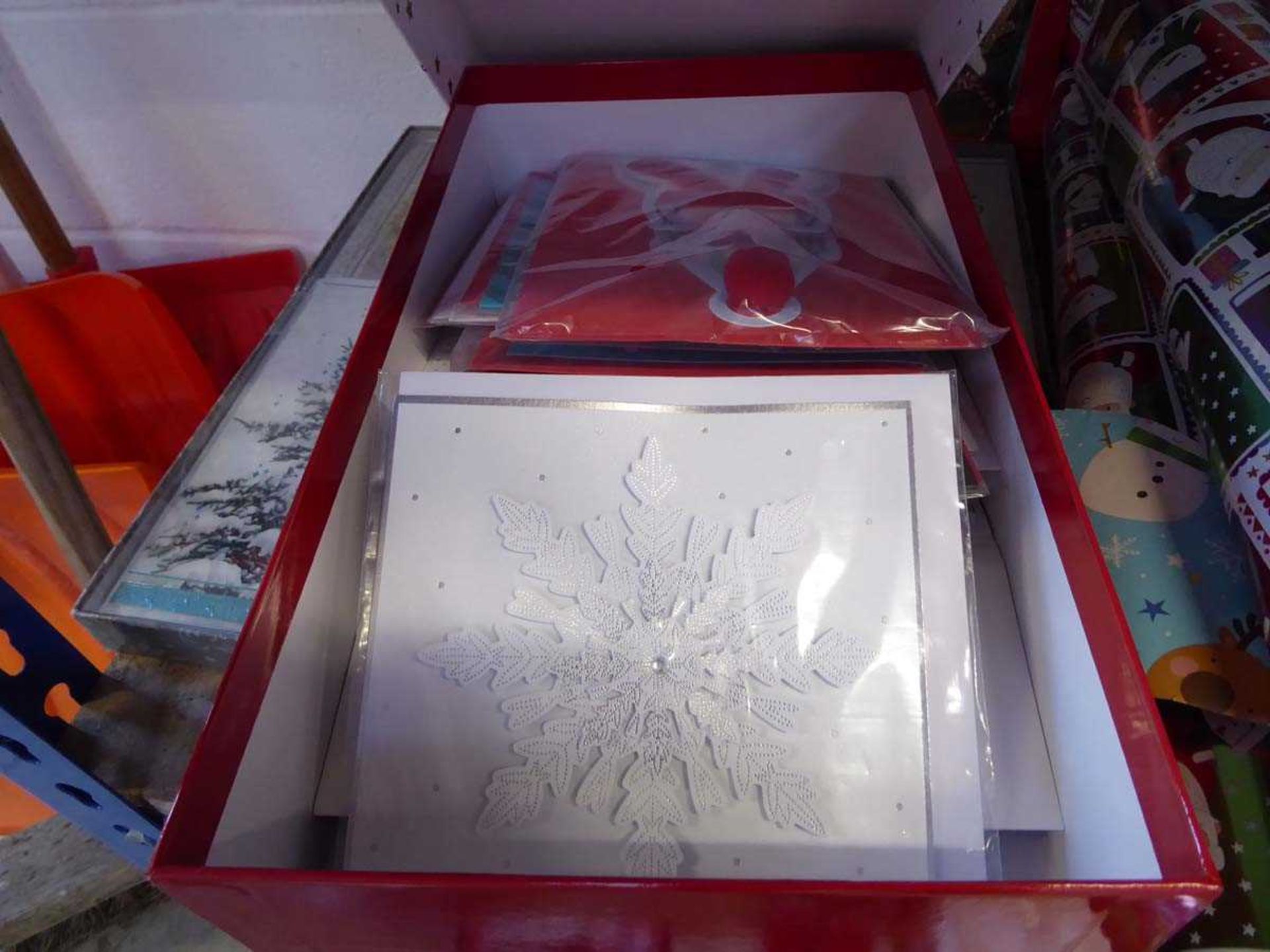 +VAT 2 packs of Christmas cards, Kirkland gift tag set and a wicker hamper set up set - Image 4 of 4