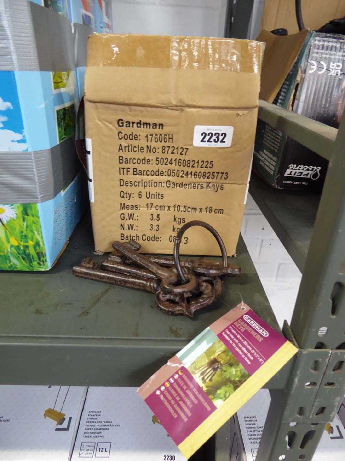 4 boxes containing 24 packs of wrought iron gardeners keys