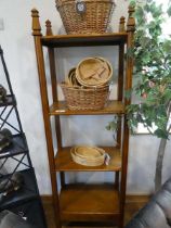 +VAT Medium oak coloured 4 shelf display stand