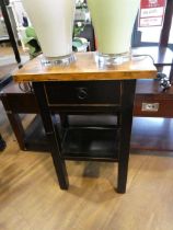 +VAT Small single drawer side table with distressed wood effect top