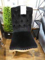 +VAT Morris dining chair in button back black material