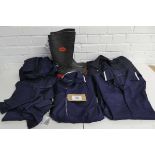 +VAT Pair of Vital steel toe Wellington boots (size 6) with pair of blue work overalls (size 38),