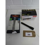 +VAT 3x torches; LEDLenser P2R Work penlight, Mini Maglite and NOBO Columbo flex 250