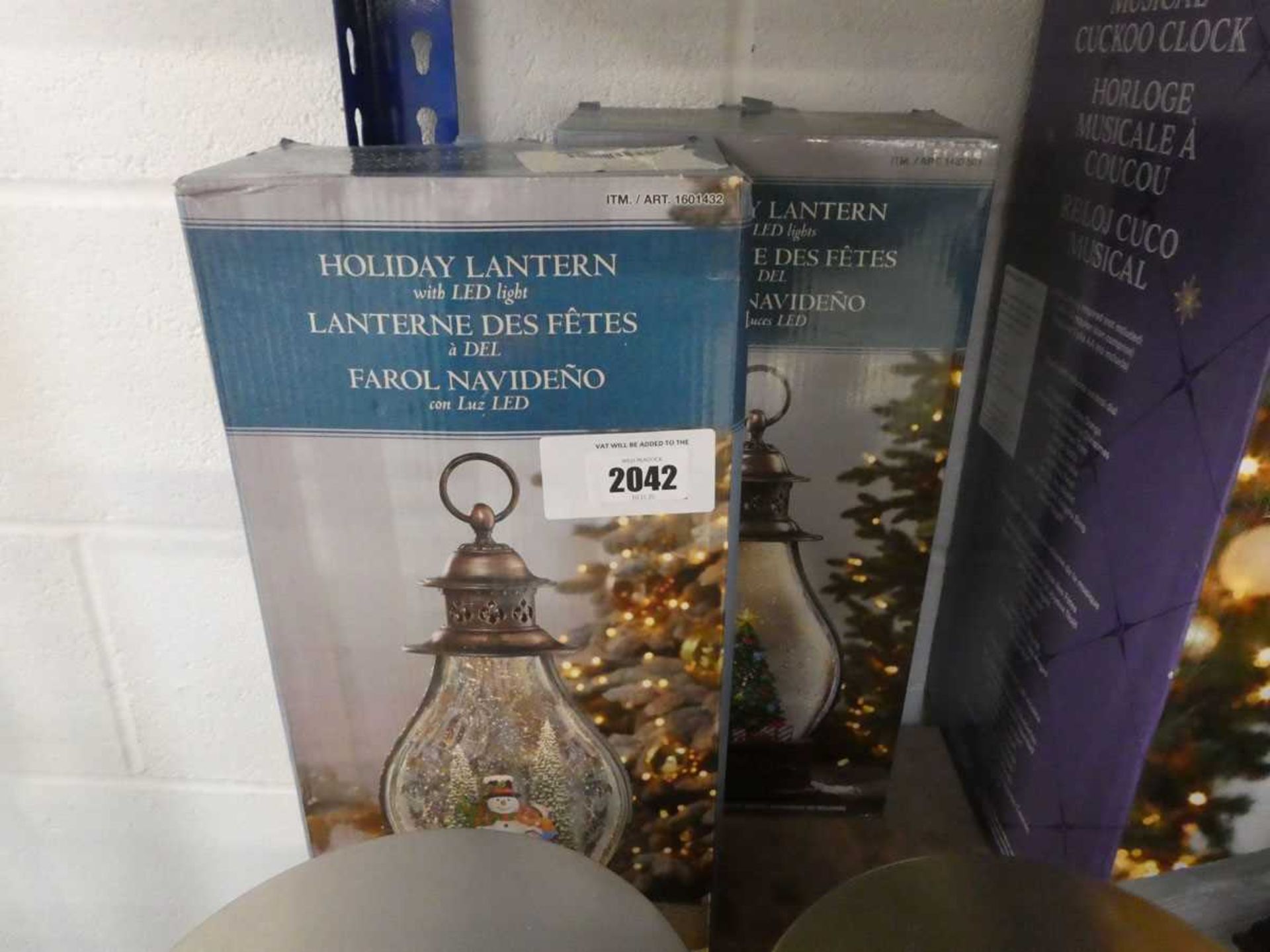 +VAT Pair of battery operated light up Christmas lanterns