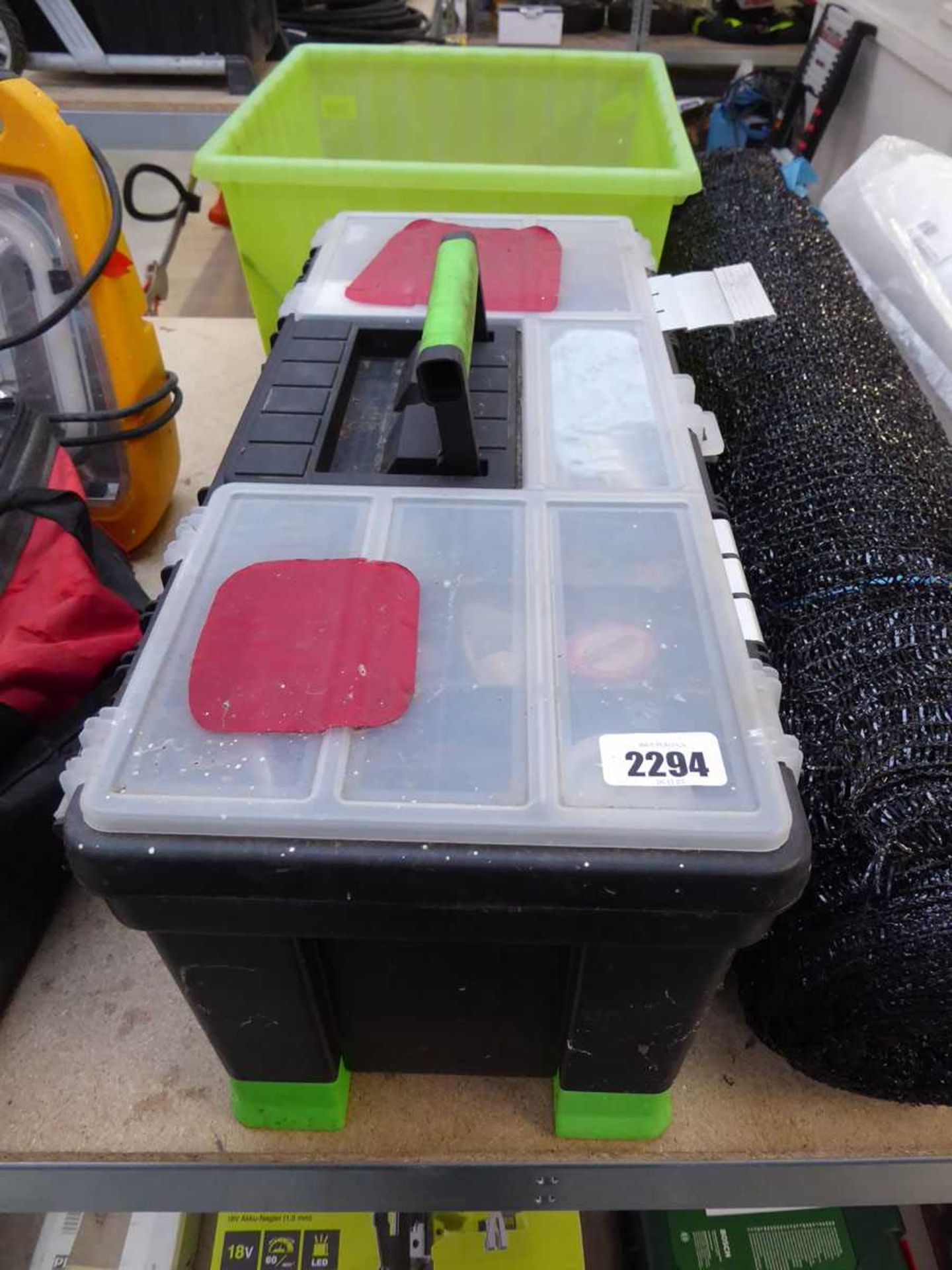 Toolbox containing mainly electrical accessories
