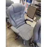 Grey cloth office armchair on 5 star base