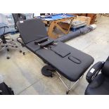 +VAT Black leatherette height adjustable professional massage table with travelling bag