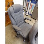 Grey cloth office armchair on 5 star base