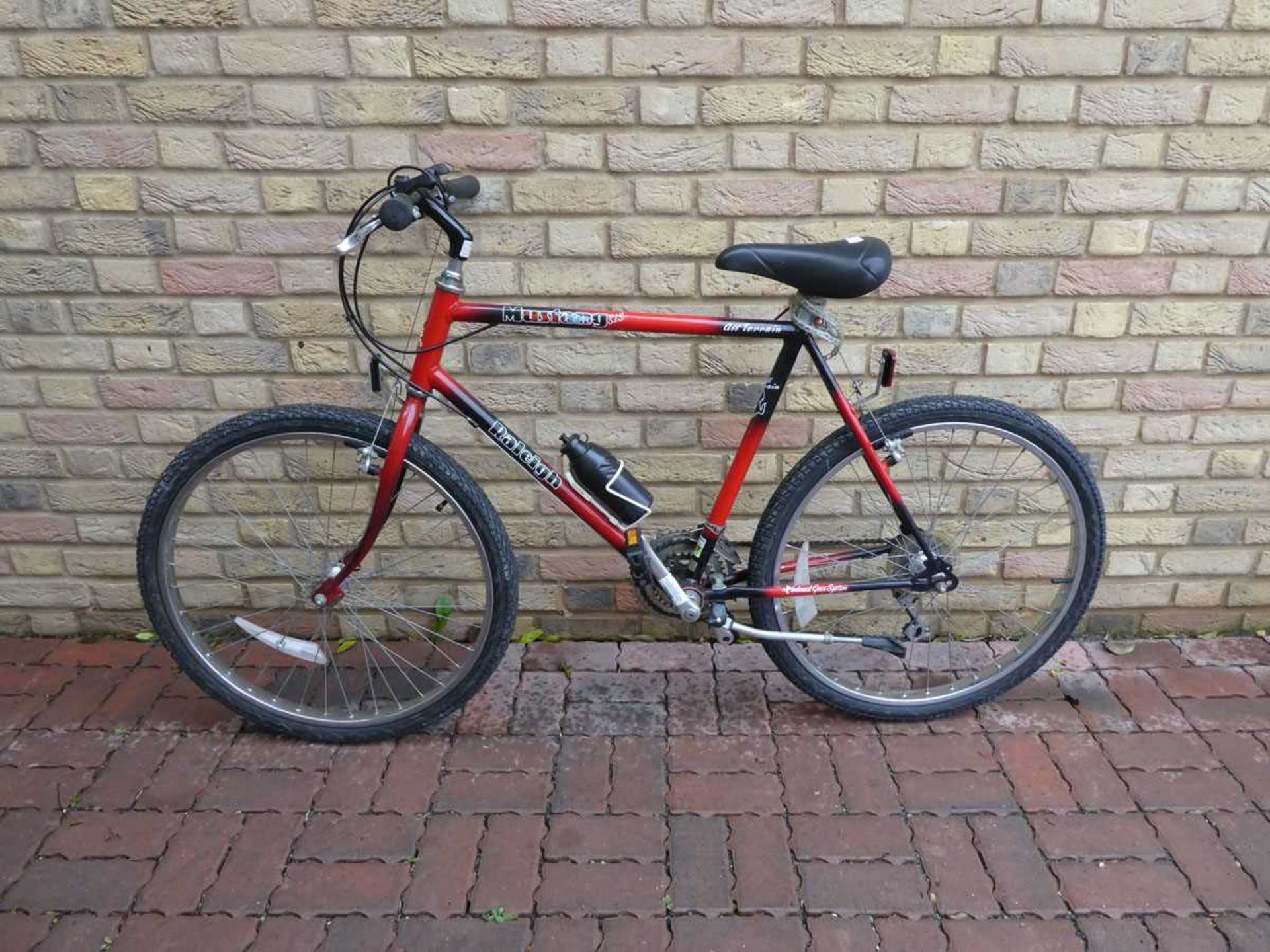 Raleigh Mustang black and red mountain bike