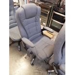 Grey cloth office armchair on 5 star base