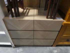 +VAT Modern pair of beech effect 3 drawer bedsides