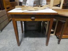 An early 20th century single drawer work /kitchen table