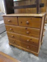 Modern pine chest of 2 over 3 drawers