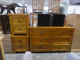 Modern bedroom suite comprising a 6 drawer chest and pair of matching 2 drawers bedsides
