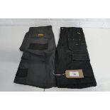 +VAT Pair of DeWalt holster pocket work trousers (size 30/33) with pair of DeWalt work shorts (