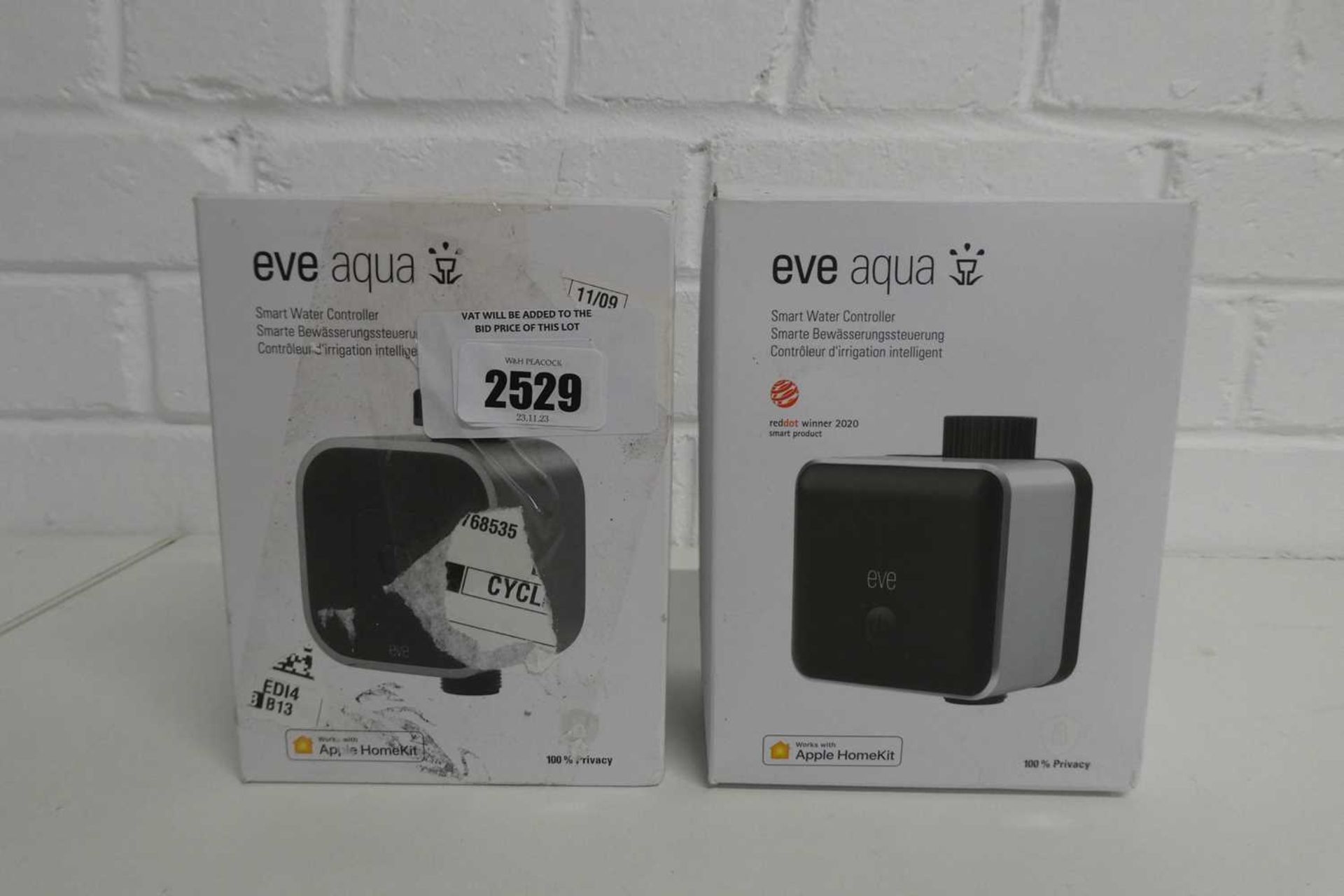 2 Boxed Eve Aqua smart water controller