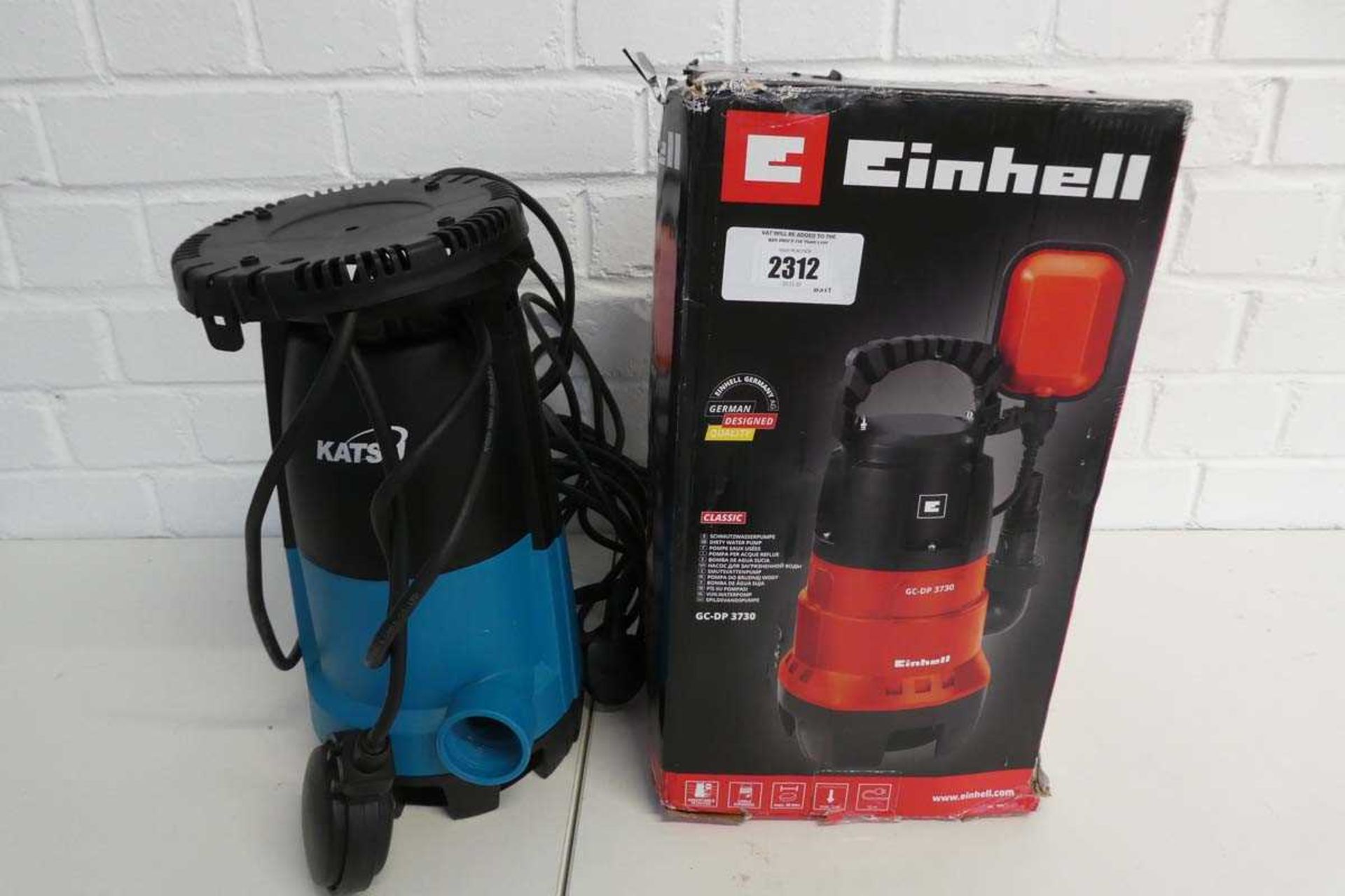 +VAT Boxed Einhell dirty water pump with Katsu submersible pump