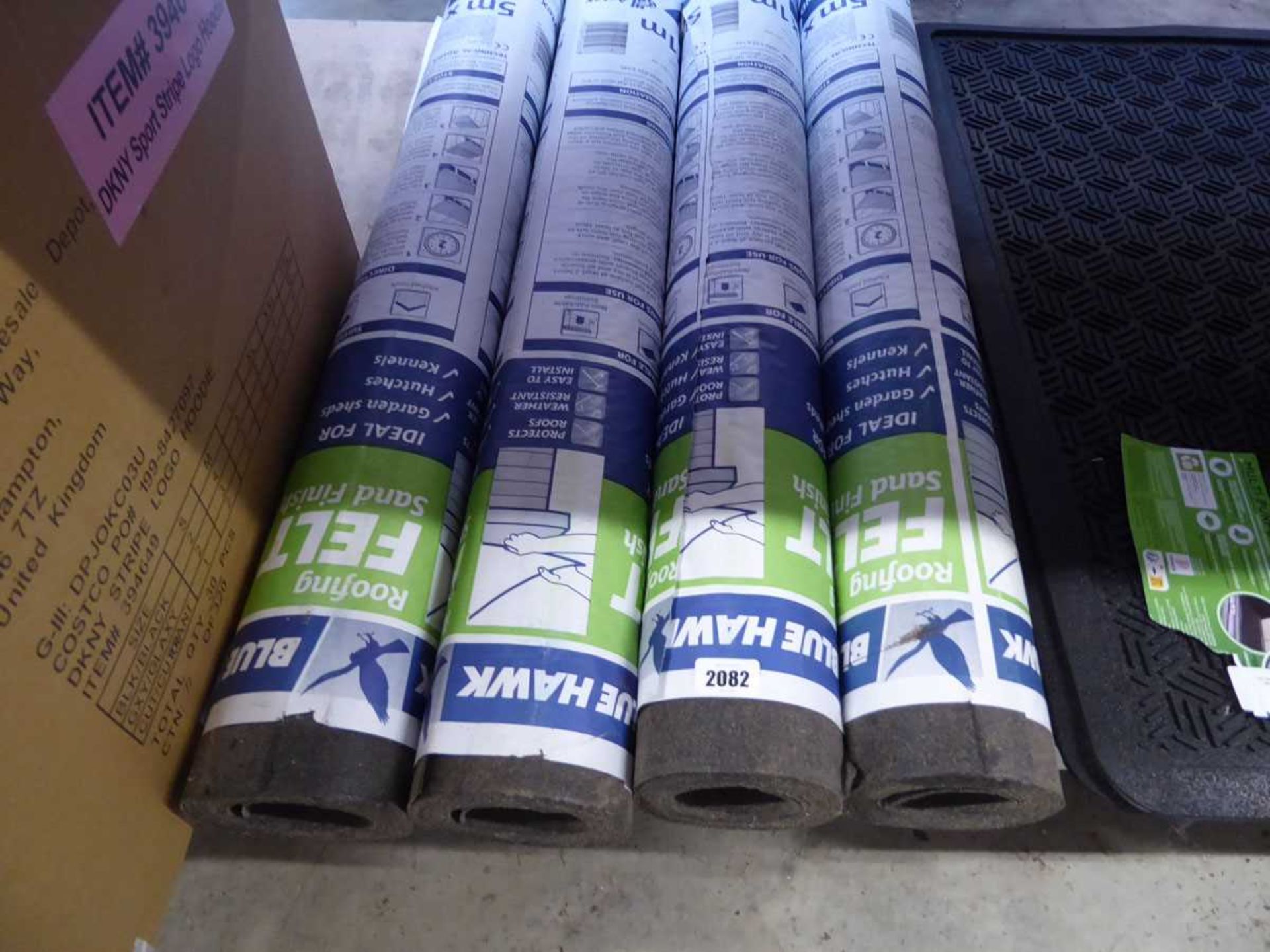 4 rolls of blue hawk 5m x 1m sand finish shed roofing felt