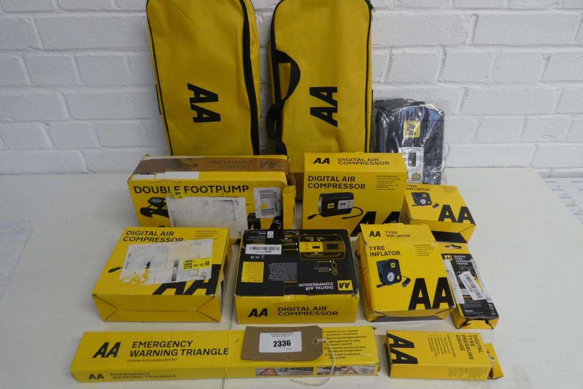 +VAT Quantity of AA branded car items to include 2 European travel sets, an emergency warning
