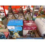 +VAT 3 battery operated LED light up Christmas lanterns with 2 battery operated LED figurines in the