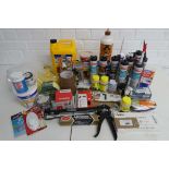 +VAT Assorted sealants, adhesives, glues, etc. incl. large tub of Everbuild PVA bond, Gorilla