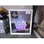 +VAT Boxed Noma 38cm white LED light up acrylic cup cake