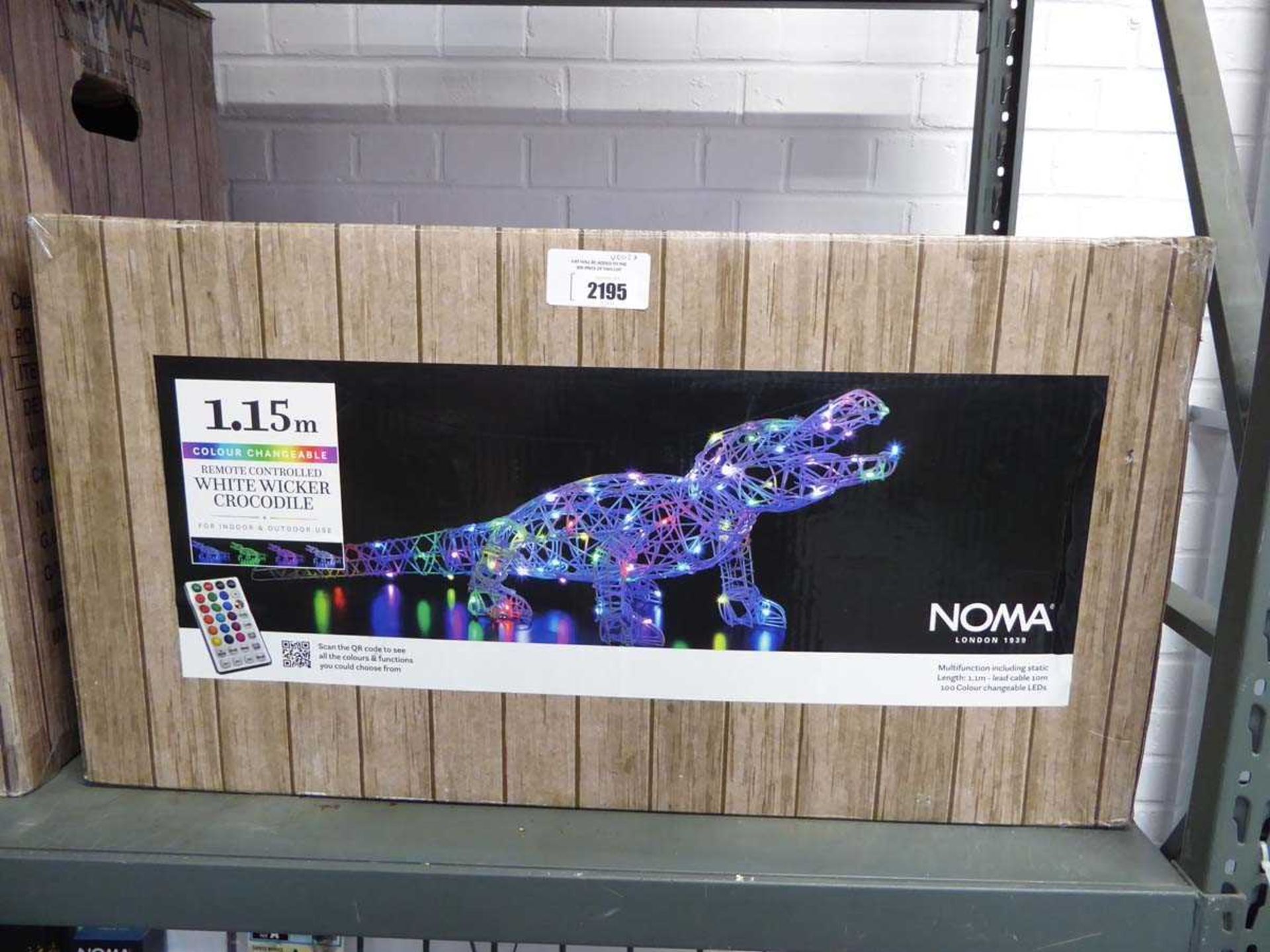 +VAT Boxed Noma 1.15m remote control light up crocodile