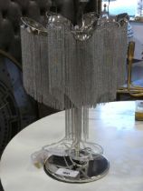 +VAT Chrome table lantern with chain link droplets