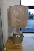 +VAT West German style pottery table lamp base with natural coloured cylindrical shade