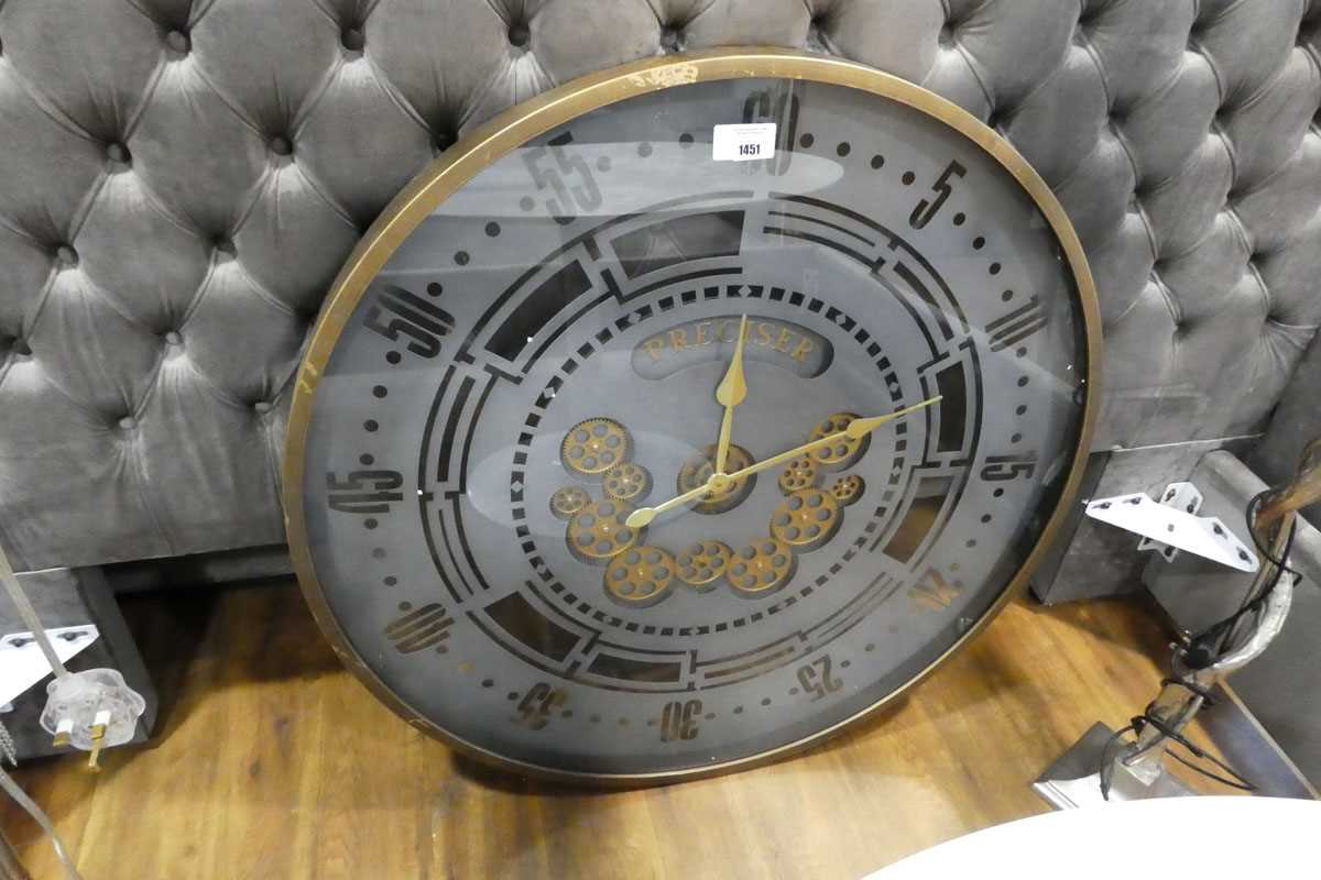 +VAT Large Preciser wall clock with gilt cog decoration