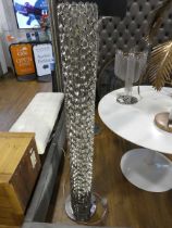 +VAT Floor standing tubular shaped chrome finish lantern with internal chain link tassels